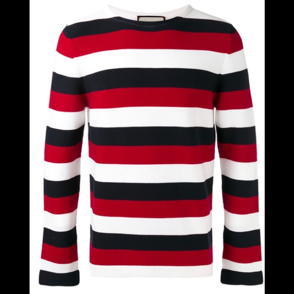 Gucci Other - Gucci Mens Embroidery Snake Striped Sweater XL